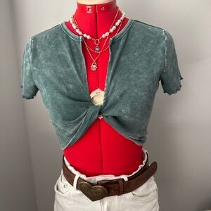 Wild Fable Teal Crop Top